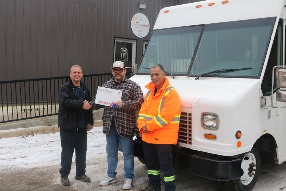 photo of Moose Jaw Food bank receiving the donation